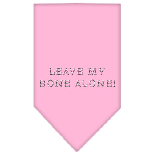 Leave My Bone Alone Rhinestone Bandana Light Pink Large